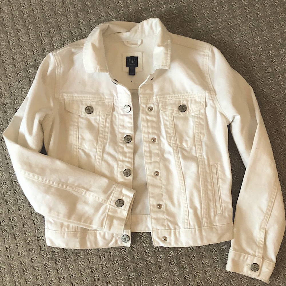 basically new white jean jacket size girls XL